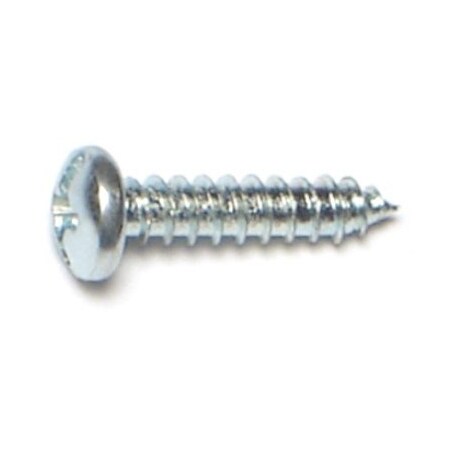 Midwest Fastener Sheet Metal Screw, #4 x 1/2 in, Zinc Plated Steel Pan Head Combination Phillips/Slotted Drive 67583